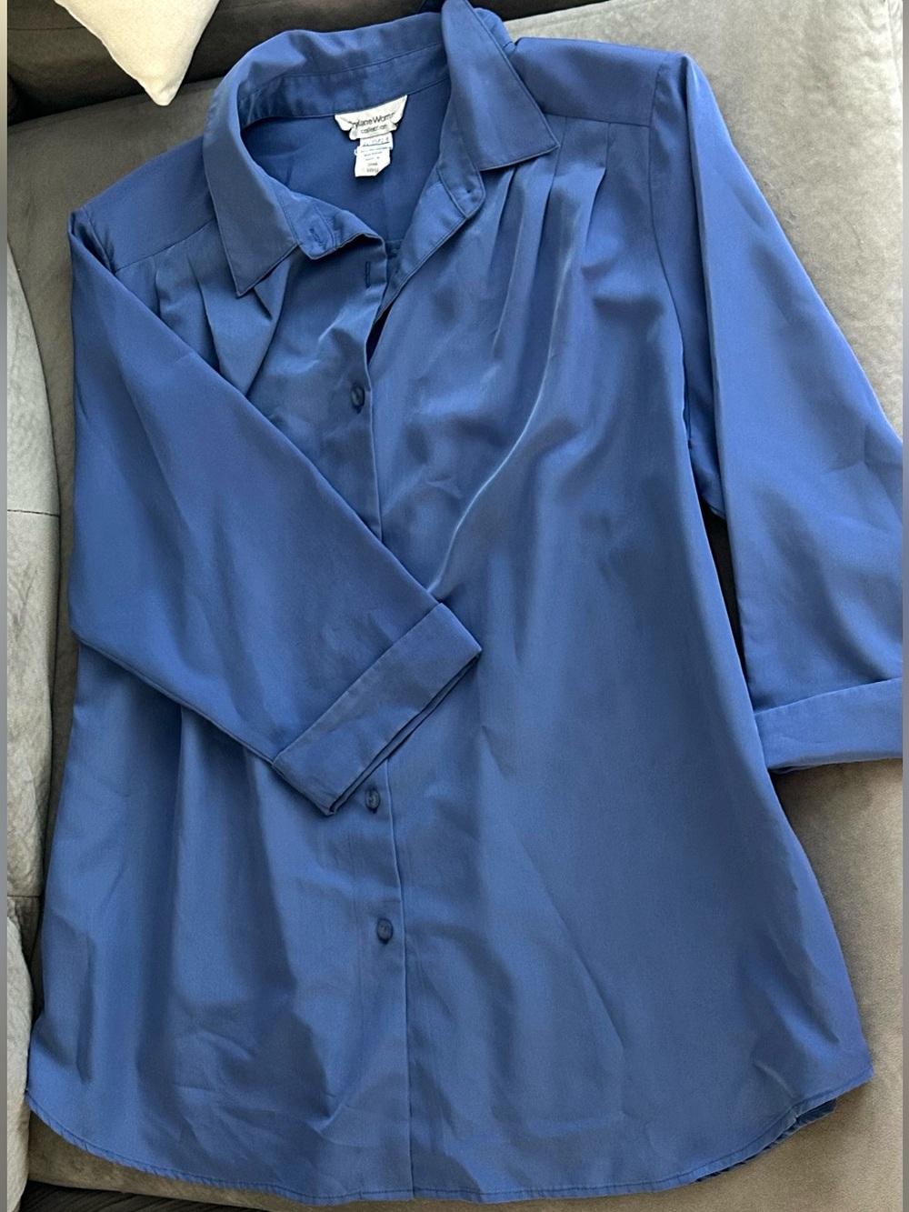 Women’s  Blue short -Sleeve Button-Up Shirt
